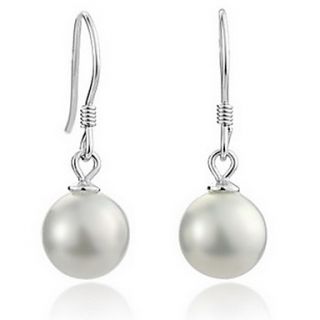 Europe Style Imitation Pearl Slivery Womens Alloy Drop Earring(1 Pair)
