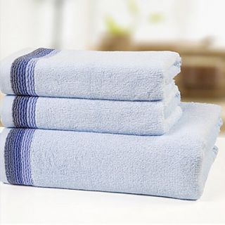 Bath Towel Set,3 Pack Terry 100% Bamboo Fiber Untwisted Yarn Wave Print (1 Bath Towel,2 Hand Towels)