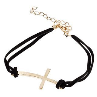 Leather Rope Cross Bracelet