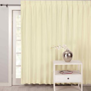 Supreme Palace Antique Satin Pinch Pleat Lined Patio Panel, Ivory