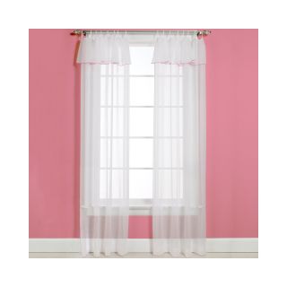 Malibu Tab Top Sheer Panel with Attached Valance, White