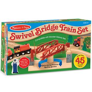 Melissa & Doug Swivel Bridge Train Set, Boys
