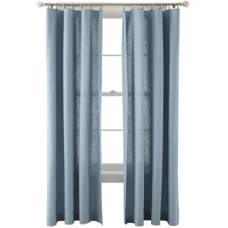MARTHA STEWART MarthaWindow Caldwell Solid Ring Top Curtain Panel, Blue