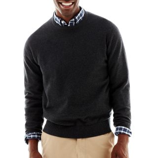 Cotton Crewneck Sweater, Charcoal Heather, Mens