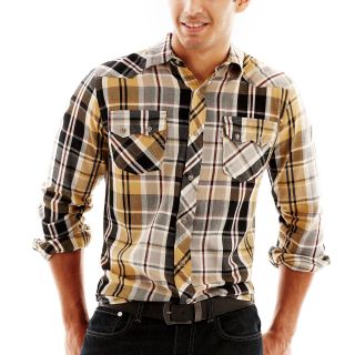 Levis Long Sleeve Flannel Shirt, Black, Mens