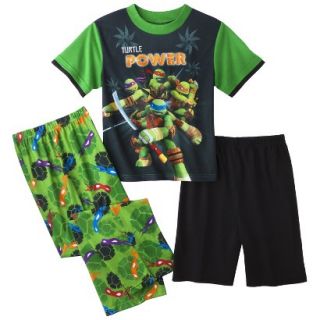 Teenage Mutant Ninja Turtles Boys 3 Piece Short Sleeve Pajama Set   Green 8