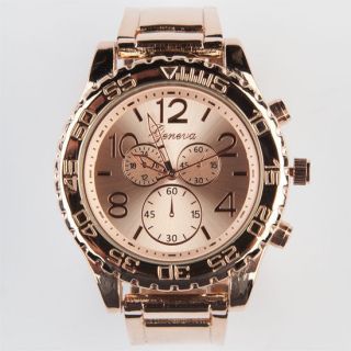 Metal Oversized Face Watch Rose Gold One Size For Women 235935381