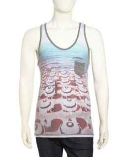 Graphic Jersey Tank Top, Gray
