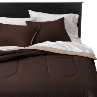 Room Essentials Reversible Solid Comforter   Brown (Twin XL)