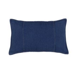 Denim Oblong Pillow   Blue