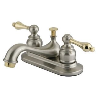 Traditional Satin Nickel and Polished Brass Bathroom Faucet