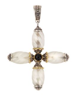 Twisted Frosted Crystal & Black Onyx Cross Enhancer
