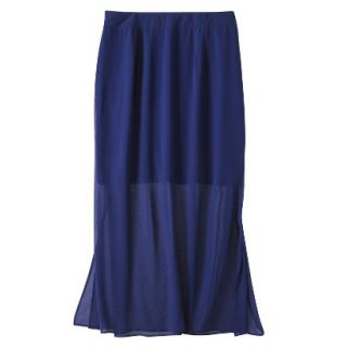 Mossimo Womens Plus Size Illusion Maxi Skirt   Athens Blue 4