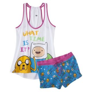 Adventure Time Juniors 2 Pc Pajama Set   White Print S