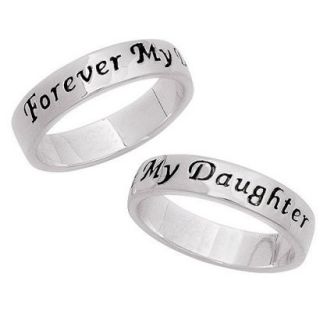 Sterling Silver Personalized Forever My Daughter Sentiment Ring   5