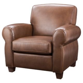 Club Chair Upholstered Chair Cigar Arm Club Chair   Camel Bonded Leather