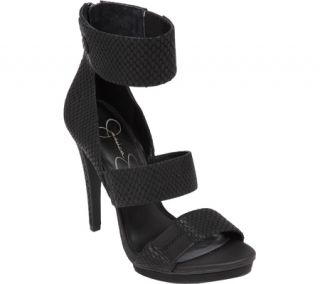 Womens Jessica Simpson Fransi   Black Snake Print Leather Heels