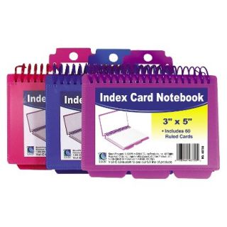 C Line 60 Card Spiral Bound Ruled Index Card Notebook 3 Pack   Multicolor