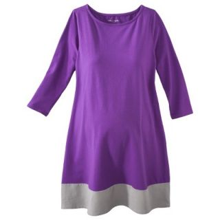 Liz Lange for Target Maternity 3/4 Sleeve Shirt Dress   Purple/Gray M