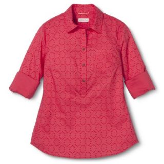 Merona Womens Popover Favorite Shirt   Blazing Coral   L