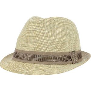 LIDS Private Label PL Flecked Straw Fedora w/ Printed Band