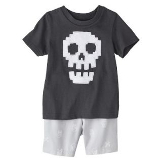 Circo Infant Toddler Boys Skull Tee & Short Set   Charcoal 2T