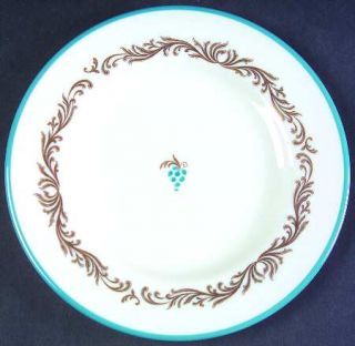Pickard Baroque Bread & Butter Plate, Fine China Dinnerware   Gold Scrolls, Aqua
