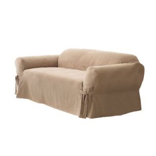 Sure Fit Soft Suede Sofa Slipcover   Sable