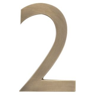 Architectural Mailbox 4 Cast Floating House Number 2 Antique Brass