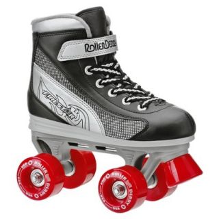 Boys Roller Derby Firestar Quad Skate   Black/ Silver/ Red   Size 1