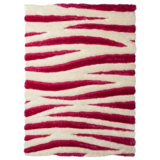 Zebra Eyelash Shag Area Rug   Pink (36x56)