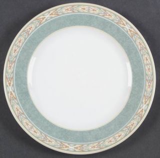 Wedgwood Aztec Salad Plate, Fine China Dinnerware   Home Collection,Green Band,G