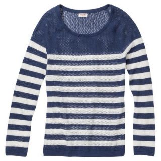 Mossimo Supply Co. Juniors Mesh Striped Sweater   Dogbone/Blue M(7 9)