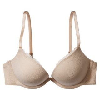 Gilligan & OMalley Womens Favorite Push Up Plunge Bra   Mochaccino Lace 34C