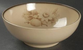 Denby Langley Memories Coupe Cereal Bowl, Fine China Dinnerware   Tan&White Flow