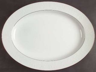 Noritake Ranier 16 Oval Serving Platter, Fine China Dinnerware   White On White
