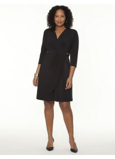 Lane Bryant Plus Size Wrap dress with buckle     Womens Size 22/24, Black