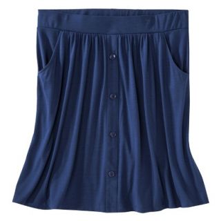 Merona Womens Plus Size Front Pocket Knit Skirt   Blue 4