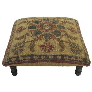 Floral And Leaf Design Hand woven Footstool