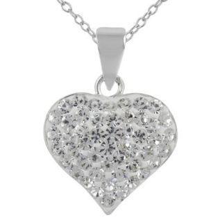 Large Crystal Heart Pendant on 18 Chain   Silver/Clear