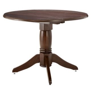 Dining Table Threshold 42 Expandable Pedestal Dining Table   Dark Tobacco