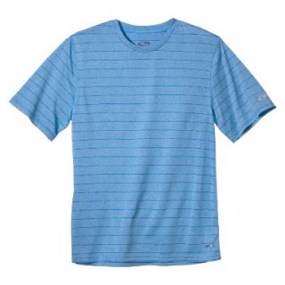 C9 By Champion Mens Advanced Duo Dry Striped Crew Neck Tee   Blue XXL