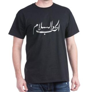  Love and Peace Arabic Black T Shirt