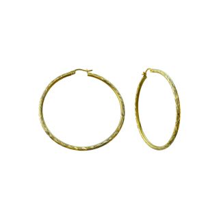 14K Gold Plated Silver Hoop Earrings, Womens