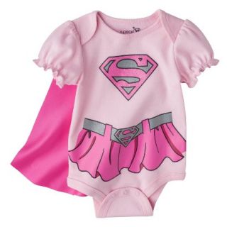 Superman Newborn Girls Supergirl Caped Bodysuit   Pink 0 3 M