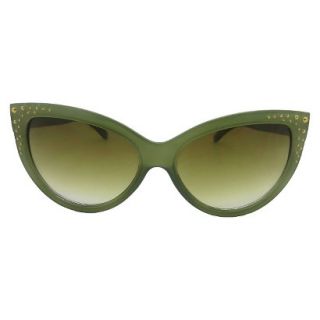 Womens Cateye Sunglasses with Metal Grommets   Green