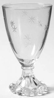Anchor Hocking Ahc23 Juice/Wine Glass   Gray Cut Star Design On Bowl