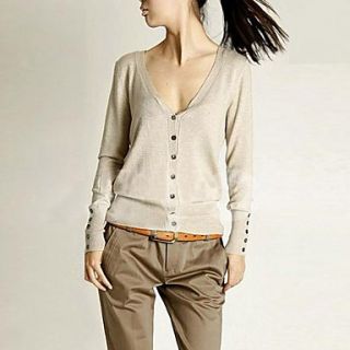 Womens Sexy V Neck Button Cardigan Sweater