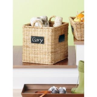 Smith & Hawken Square Basket with chalkboard; 18
