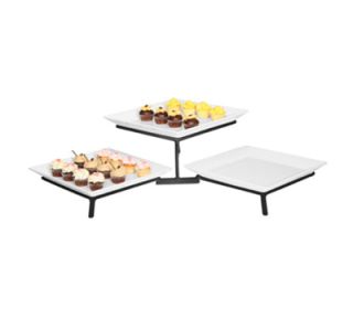 Cal Mil 2 Tier Square Sierra Platter Display Stand   Podium Style, Black